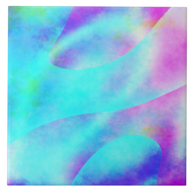 Abstraktes Regenbogendesign Fliese (Vorderseite)