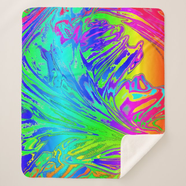 Abstraktes Regenbogenflüssig Sherpadecke (Vorderseite)