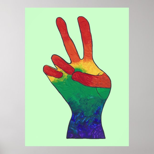Abstraktes Regenbogenfriedenshilfeschild Poster (Vorne)