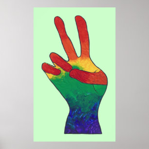 Abstraktes Regenbogenfriedenshilfeschild Poster