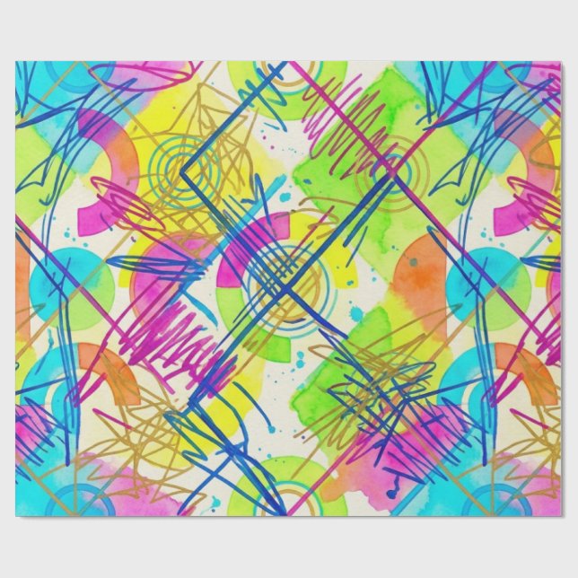 Abstraktes Regenbogenmuster 2026 Geschenkpapier (Flach)