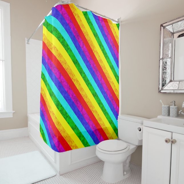 Abstraktes Regenbogenmuster Duschvorhang (Beispiel)