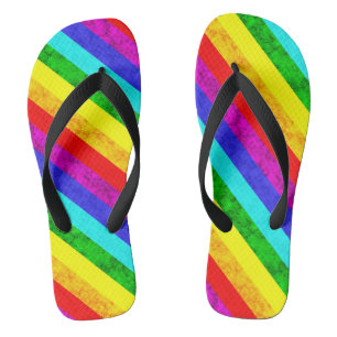 Abstraktes Regenbogenmuster Flip Flops