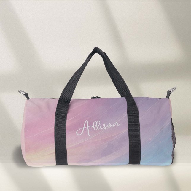Abstraktes Regenbogenmuster in farbenfrohen Pastel Duffle Bag (Colorful pastel abstract rainbow  pattern small duffel bag)