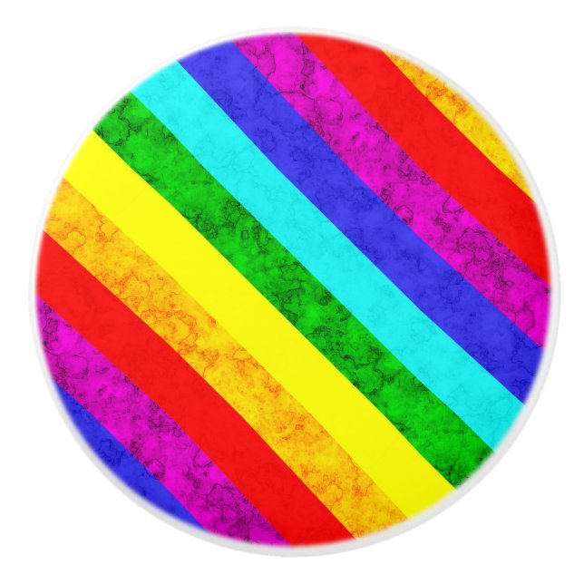Abstraktes Regenbogenmuster Keramikknauf (Vorderseite)