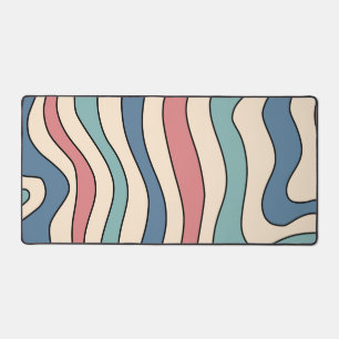 Abstraktes Retro-70er-Marmer Blau-Rot-Groovy-Muste Schreibtischunterlage