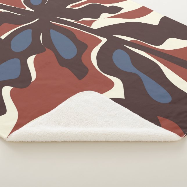 Abstraktes Retro-Blattmuster  Sherpadecke (3/4)