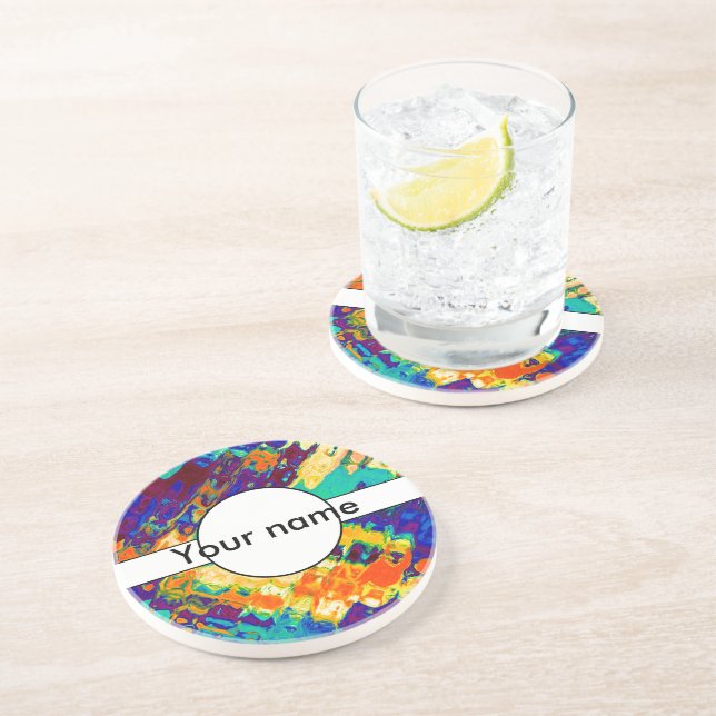 Abstraktes Retro-Design Getränkeuntersetzer (Seite)