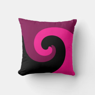 Abstraktes Retro-Gemälde in Schwarz-Rosa Violett Kissen