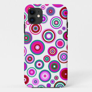 Abstraktes Retro-Kreis-Muster Blau Rot Pink Case-Mate iPhone Hülle