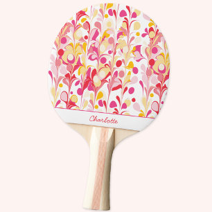 Abstraktes Retro-Marmormuster Rosa Personalisiert Tischtennis Schläger