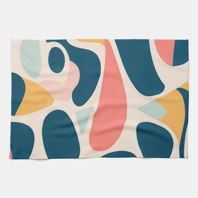 Abstraktes Retro-Muster Geschirrtuch (Horizontal)