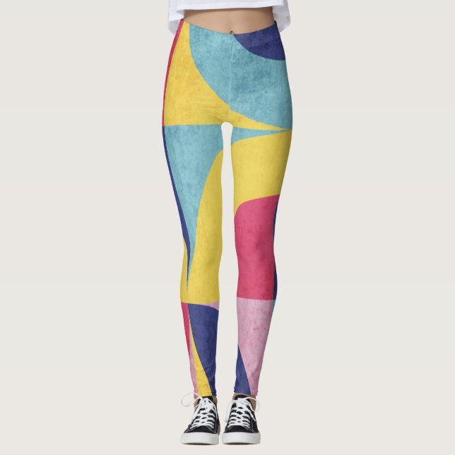Abstraktes Retro-Muster Leggings (Vorderseite)