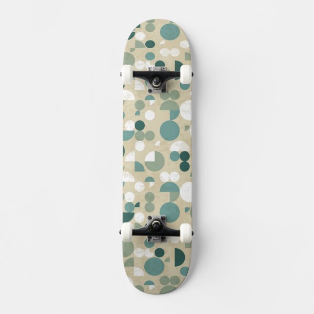 Abstraktes retro Muster Skateboard (Vorderseite)