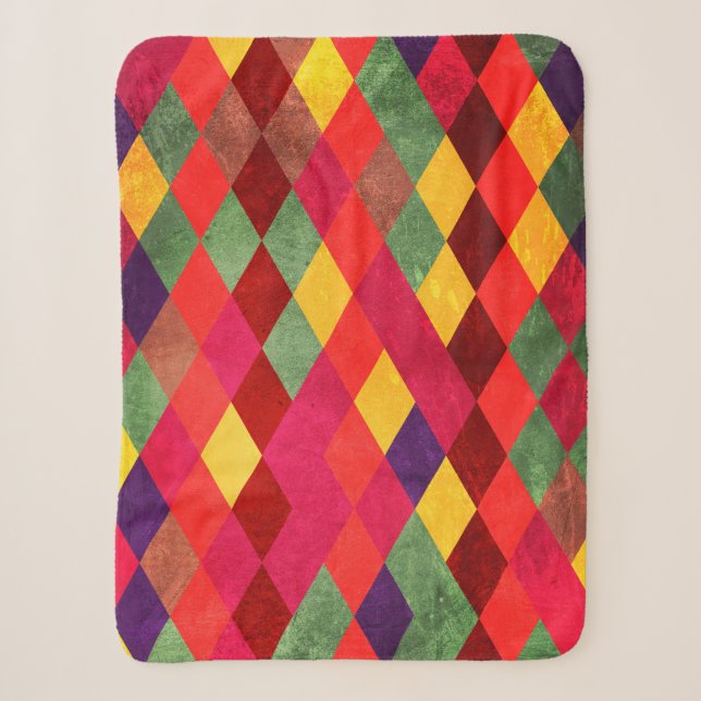 Abstraktes Retro-Vintages nahtloses Muster Sherpadecke (Vorderseite)