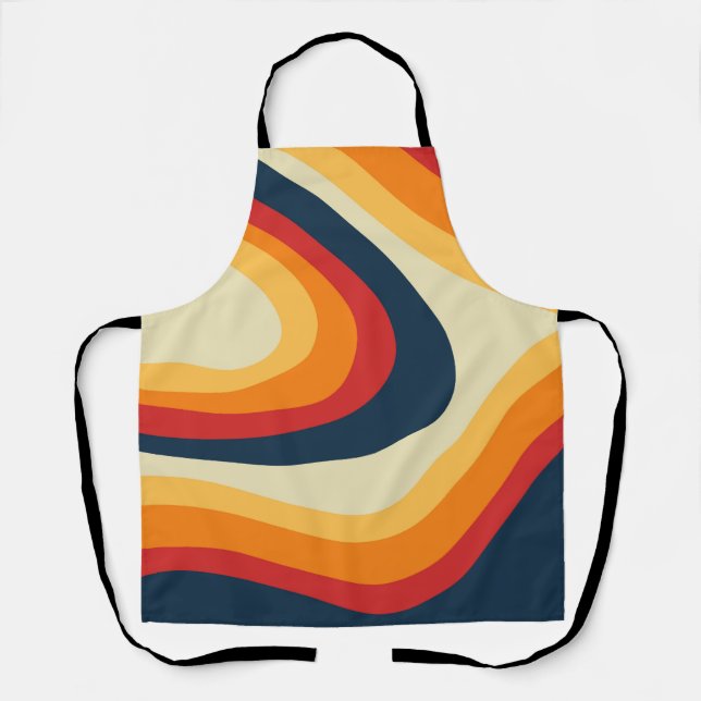 Abstraktes Retro-Wellendesign Schürze (Vorderseite)