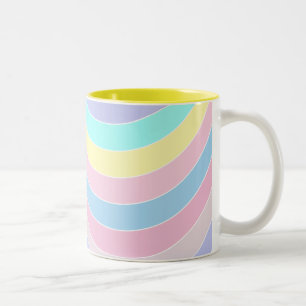abstraktes Retro-Wellenmuster Zwei-Tone-Kaffeemasc Zweifarbige Tasse