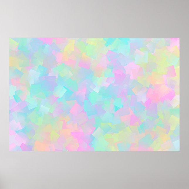 Abstraktes Retromuster geometrischer Formen in ros Poster (Vorne)