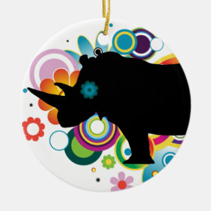 Abstraktes Rhino-Ornament Keramik Ornament