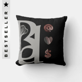 ABSTRAKTES RICH Kissen Dekor Schwarzes Pulver