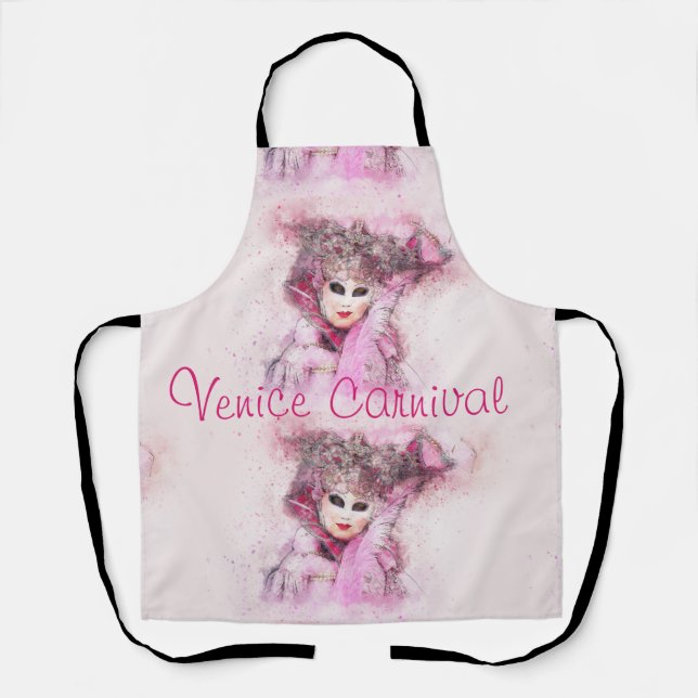 Abstraktes Rosa Aquarell Fasching in Venedig Schürze (Vorderseite)