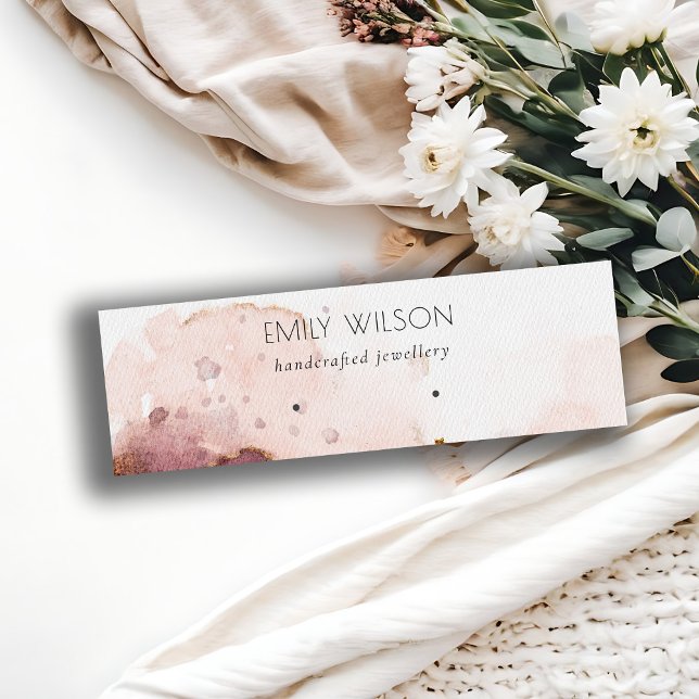 Abstraktes rosa blaues Wasserfarbenfeld - Ohrenbil Mini Visitenkarte (Von Creator hochgeladen)