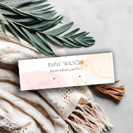 Abstraktes rosa blaues Wasserfarbenfeld - Ohrenbil Mini Visitenkarte