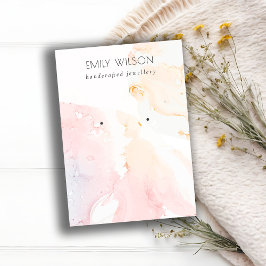 Abstraktes rosa blaues Wasserfarbenfeld - Ohrenbil Visitenkarte