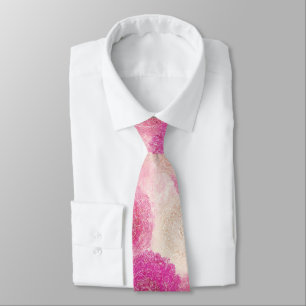 Abstraktes rosa Blumen-Spitzenkreis-Muster Krawatte