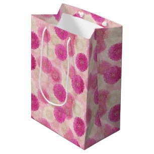 Abstraktes rosa Blumen-Spitzenkreis-Muster Mittlere Geschenktüte