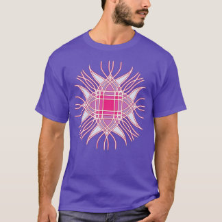 Abstraktes rosa Blumenmotiv T-Shirt
