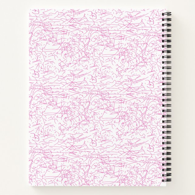 Abstraktes rosa Büroordner-Set Notizbuch (Rückseite)