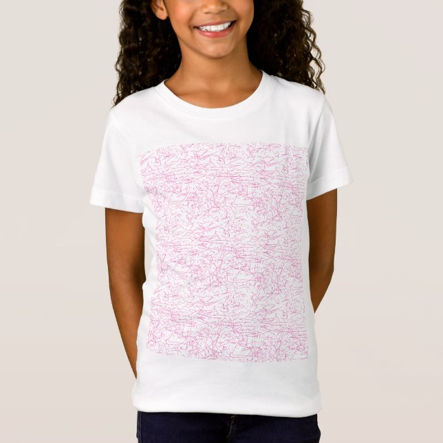 Abstraktes rosa Büroordner-Set T-Shirt (Vorderseite)