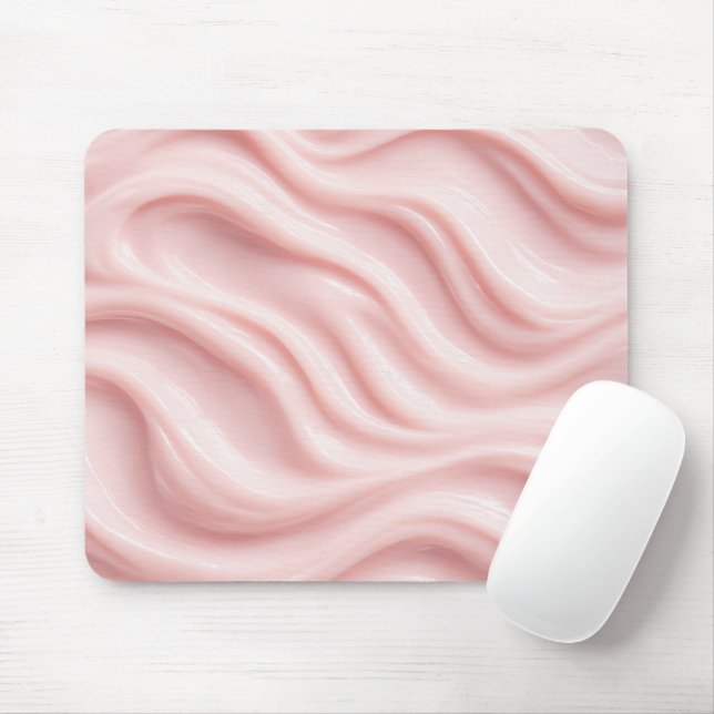 Abstraktes Rosa-Creme-Muster Mousepad (Mit Mouse)