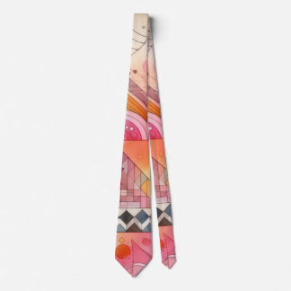 Abstraktes rosa farbenfrohes geometrisches Design Krawatte