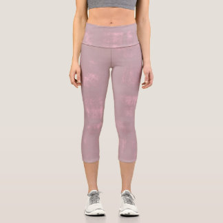 Abstraktes, rosa graues Mallow Capri Leggings