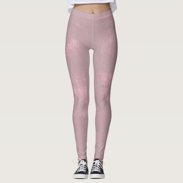 Abstraktes, rosa graues Mallow Leggings (Vorderseite)