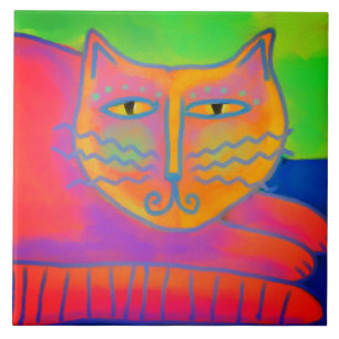 Abstraktes, rosa katzenfarbenes, digitales Bild Fliese