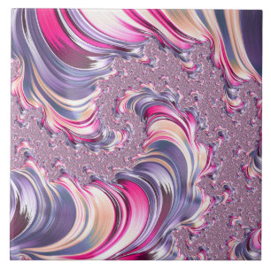 Abstraktes rosa lila Spiral-Fraktal Fliese