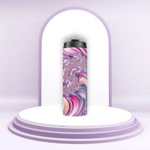 Abstraktes rosa lila Spiral-Fraktal Thermosbecher