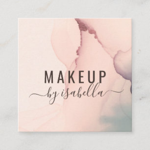 Abstraktes Rosa Makeup Artist Square Business Quadratische Visitenkarte
