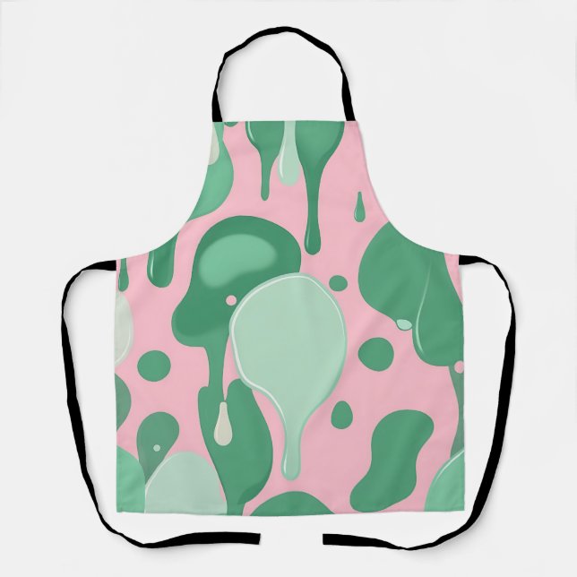Abstraktes Rosa-Mintgrün-Schmelz-Tropfen-Muster  Schürze (Vorderseite)