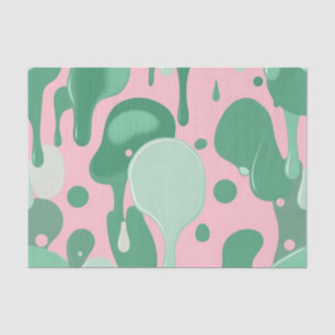 Abstraktes Rosa-Mintgrün-Schmelz-Tropfen-Muster  Seidenpapier