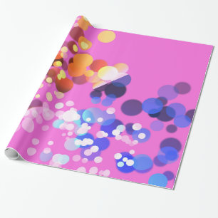 Abstraktes Rosa mit bunten Taschenlampen Geschenkpapier
