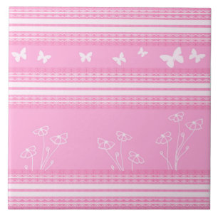 Abstraktes rosa Muster Keramikfliese