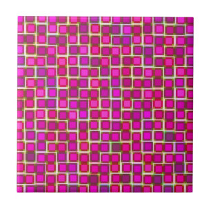 Abstraktes rosa Quadrat-Muster Fliese