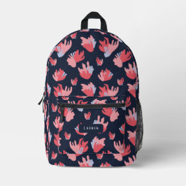 Abstraktes rosa und blaues Muster Bedruckter Rucksack