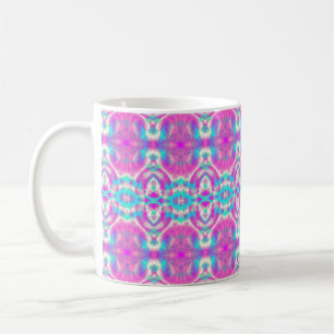 Abstraktes rosa und blaues Muster Kaffeetasse