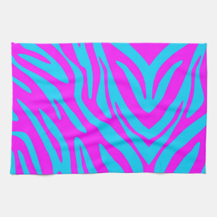Abstraktes rosa und blaues Zebra Geschirrtuch