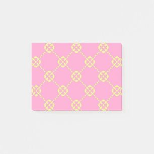 Abstraktes rosa und gelbes Muster Post-it Klebezettel